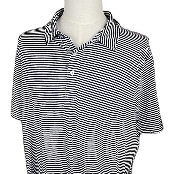 Tasc Performance Bamboo Organic Cotton Polo Shirt Men XXL Stretch Blue Stripe - Picture 1 of 7